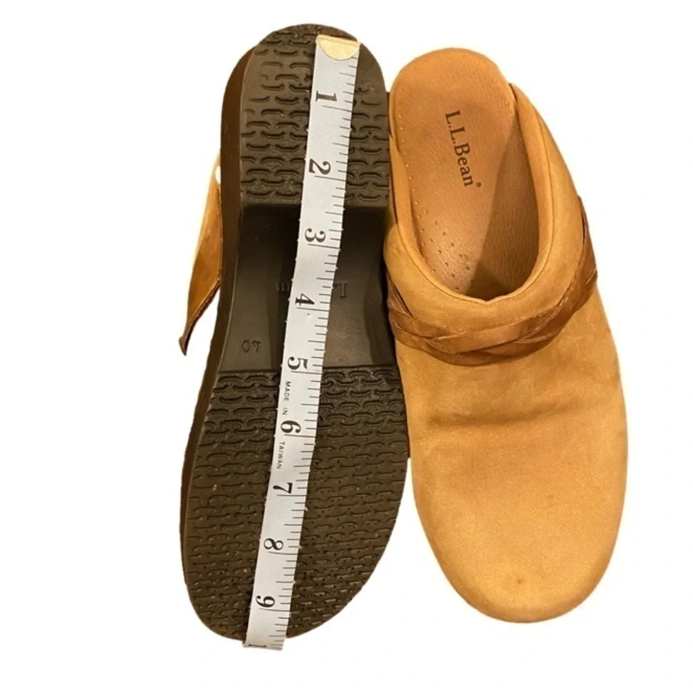 L.L. BEAN Leather Clogs/Mules Leather Braid Tan Suede Women Size 40 (8.5) - Picture 12 of 15